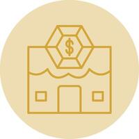 Pawn Shop Line Yellow Circle Icon vector