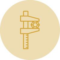 Caliper Line Yellow Circle Icon vector