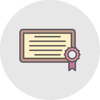 Diploma Line Filled Light Icon vector