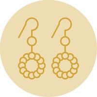 Earrings Line Yellow Circle Icon vector