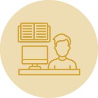 Lecture Line Yellow Circle Icon vector