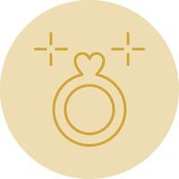 Wedding Ring Line Yellow Circle Icon vector