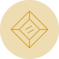 Gem Line Yellow Circle Icon vector