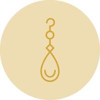 Earring Line Yellow Circle Icon vector