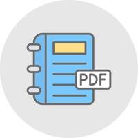 pdf línea lleno ligero icono vector