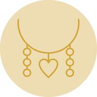 Necklace Line Yellow Circle Icon vector