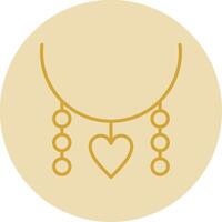 Necklace Line Yellow Circle Icon vector