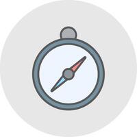 Compass Line Filled Light Icon vector