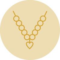 Necklace Line Yellow Circle Icon vector