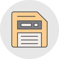 Floppy Disk Line Filled Light Icon vector