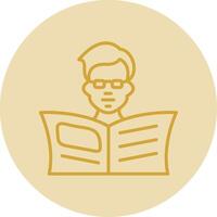 Reading Line Yellow Circle Icon vector