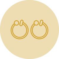 Hoop Earrings Line Yellow Circle Icon vector