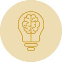 Brainstorm Line Yellow Circle Icon vector