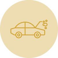 Car Breakdown Line Yellow Circle Icon vector