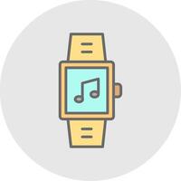 reloj inteligente línea lleno ligero icono vector