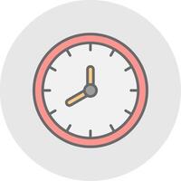 Clock Line Filled Light Icon vector