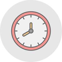 reloj línea lleno ligero icono vector