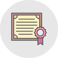 Diploma Line Filled Light Icon vector