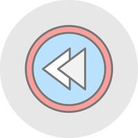 Backward Line Filled Light Icon vector