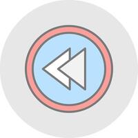 Backward Line Filled Light Icon vector