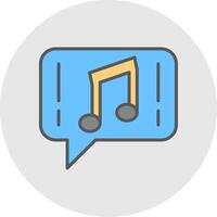 música línea lleno ligero icono vector