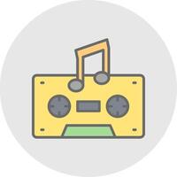 Cassette Line Filled Light Icon vector