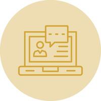 Webinar Line Yellow Circle Icon vector