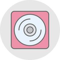 Vinyl Disc Line Filled Light Icon vector