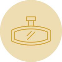 Rearview Mirror Line Yellow Circle Icon vector