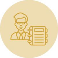 Tutor Line Yellow Circle Icon vector