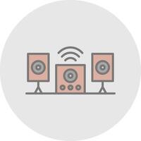 audio sistema línea lleno ligero icono vector