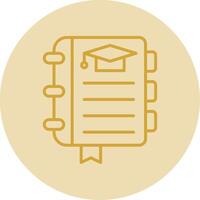 Book Line Yellow Circle Icon vector