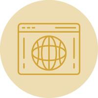 Web Portal Line Yellow Circle Icon vector