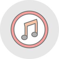 música línea lleno ligero icono vector