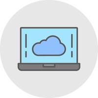 nube línea lleno ligero icono vector