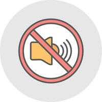 No sonido línea lleno ligero icono vector