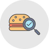 rápido comida línea lleno ligero icono vector