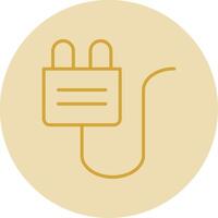 Plug Line Yellow Circle Icon vector