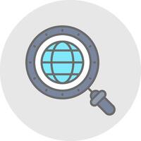 Magnifying Glass Line Filled Light Icon vector