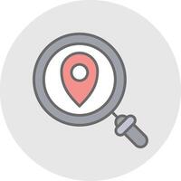 Map Pointer Line Filled Light Icon vector