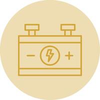 Car Battery Line Yellow Circle Icon vector