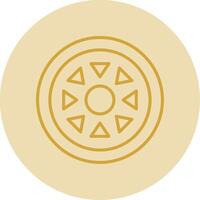Rim Line Yellow Circle Icon vector