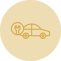 Car Repair Line Yellow Circle Icon vector