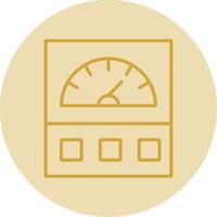 Ammeter Line Yellow Circle Icon vector