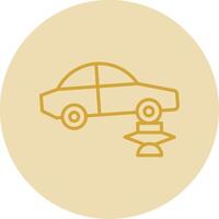 coche Jack línea amarillo circulo icono vector