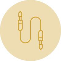 Auxiliary Cable Line Yellow Circle Icon vector