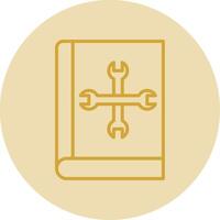 User Manual Line Yellow Circle Icon vector