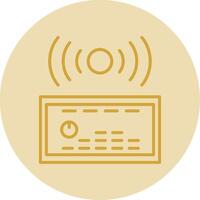 Sound System Line Yellow Circle Icon vector