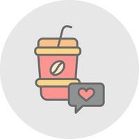 Heart Line Filled Light Icon vector