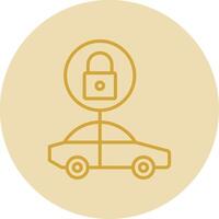 Secured Line Yellow Circle Icon vector